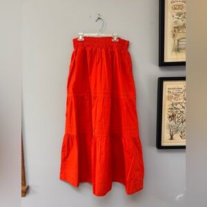Quince 100% Organic Cotton Poplin Tiered Maxi Skirt new with tags medium